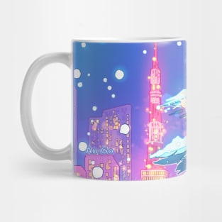 Christmas Tree and night Tokyo city Mug